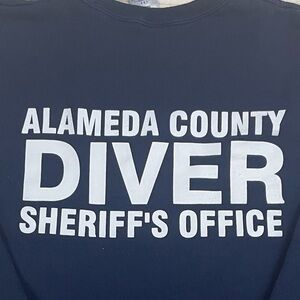 Alameda County Sheriff’s Office DIVER Jerzees Navy Blue Crewneck Oversized Large